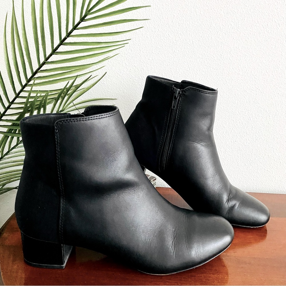 Clarks Womens Chartli Valley Boot Combi Leather Heels Size 8 Wide Black